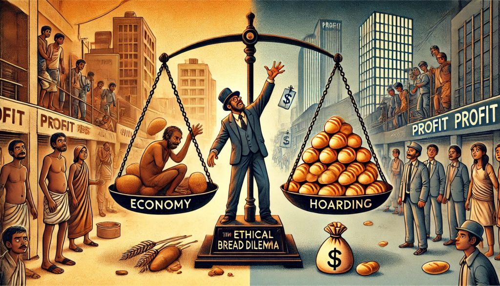 Ethical Bread Dilemma - A Symbolic Representation of Hoarding vs. Starvation